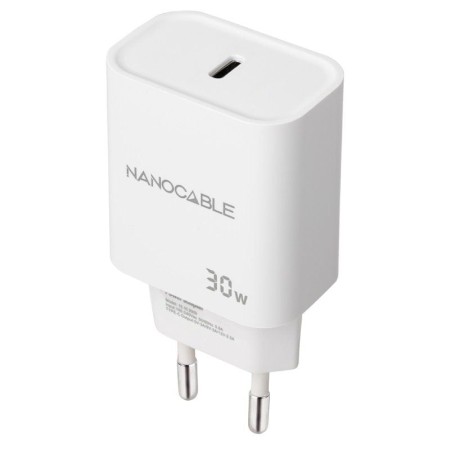 Cargador nanocable pared usb - c pd 30w blanco