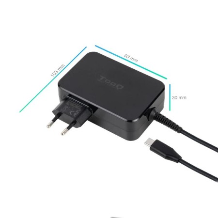Cargador de portatil tooq tqlc - usbcgan100pd 100w usb - c negro