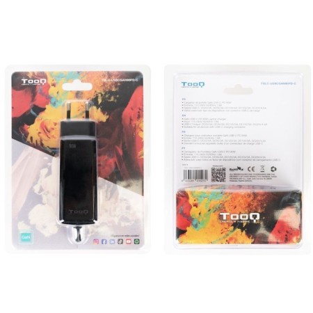 Cargador de pared tooq tqlc - usbcgan90pd - c 90w usb - c negro portatil