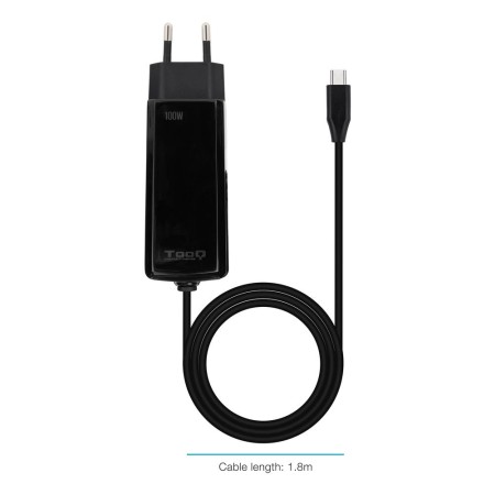 Cargador de portatil tooq tqlc - usbcgan100pd - c 100w usb - c negro