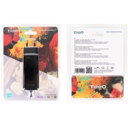 Cargador de portatil tooq tqlc - usbcgan100pd - c 100w usb - c negro