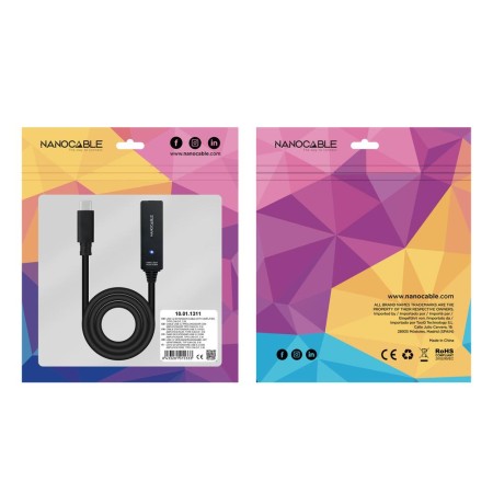 Cable prolongador nanocable con amplificador usb 3.2 gen1 usb - c - m - usb - c - h 5m alargador