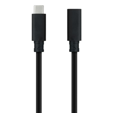 Cable prolongador nanocable usb - c 3.2 gen2x2 20gbp 100w - 5a 4k - 60hz usb - c - m - usb - c - h negro 1 m alargador