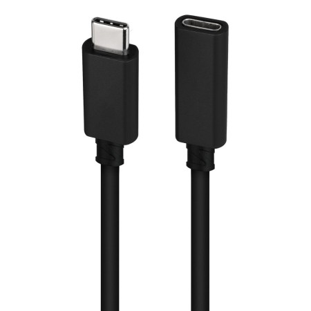 Cable prolongador nanocable usb - c 3.2 gen2x2 20gbp 100w - 5a 4k - 60hz usb - c - m - usb - c - h negro 1 m alargador