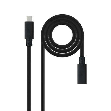 Cable prolongador nanocable usb - c 3.2 gen2x2 20gbp 100w - 5a 4k - 60hz usb - c - m - usb - c - h negro 1 m alargador