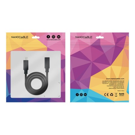 Cable prolongador nanocable usb - c 3.2 gen2x2 100w c - m - h 1.5m alargador