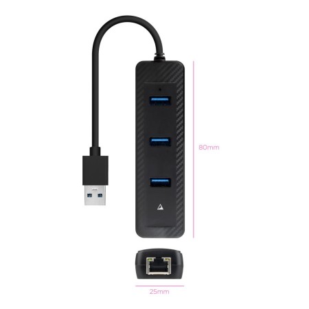 Conversor nanocable usb3.0 a ethernet 3xusb3.0