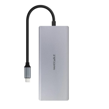 Hub nanocable usb - c 12 en 1 conversor usb - c 3.1 a 3xusb - a 3.2 + usb - c 3.2 + usb - c pd + 2xhdmi 4k@60hz + dp 4k@60hz + r