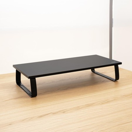 Soporte elevador tooq de madera para monitores negro