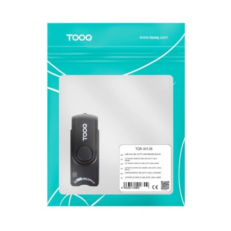 Lector tooq tarjetas inteligentes - dni electrónico - sim - sd - sf - usb - a - negro