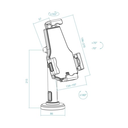 Soporte sobremesa - pared tooq para tablet con antirrobo