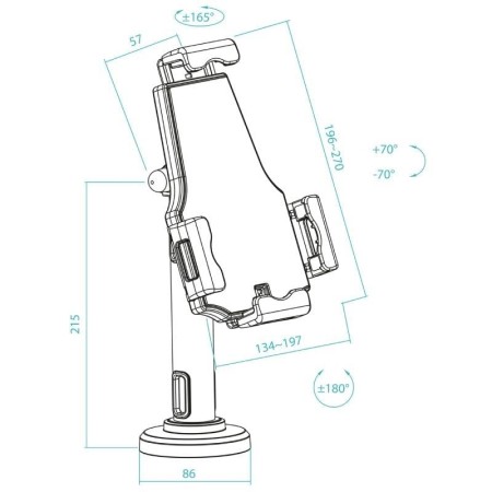 Soporte sobremesa - pared tooq para tablet con antirrobo