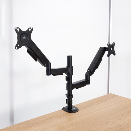 Soporte mesa tooq pantalla gira inclina 2 brazos 17 - 32 negro