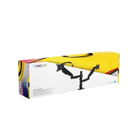 Soporte mesa tooq pantalla gira inclina 2 brazos 17 - 32 negro