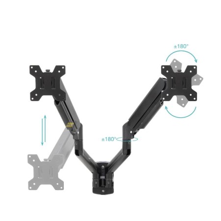 Soporte mesa tooq vesa hasta 34 pulgadas 100x100mm brazo doble max 10kg - brazo