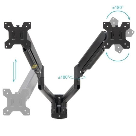 Soporte mesa tooq vesa hasta 34 pulgadas 100x100mm brazo doble max 10kg - brazo