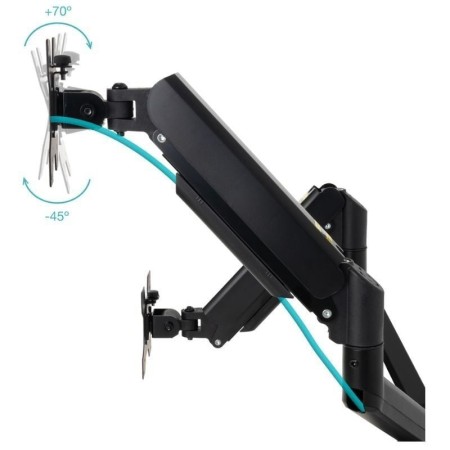 Soporte mesa tooq vesa hasta 34 pulgadas 100x100mm brazo doble max 10kg - brazo
