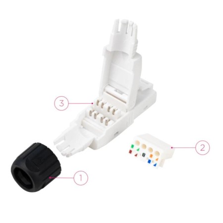 Conector rj45 nanocable utp cat.6a auto - crimpable (10 ud)