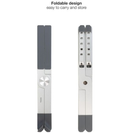 Soporte - base elevador tooq para portatil 17 pulgadas plata