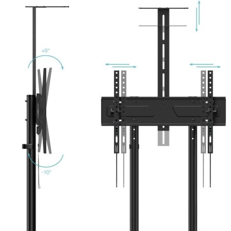 Soporte suelo con ruedas tooq vesa hasta 70 pulgadas 600x400mm max 70kg