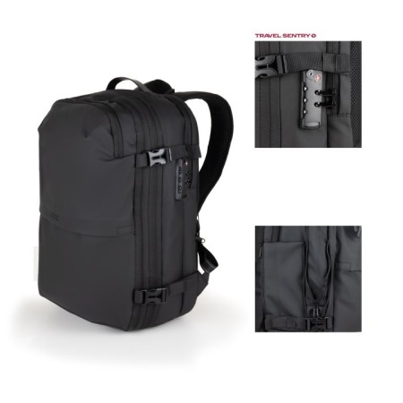 Mochila tooq tqbp - v101 - bk para portatil 17 pulgadas negra + comprension vacio y bomba aire 30 - 55l