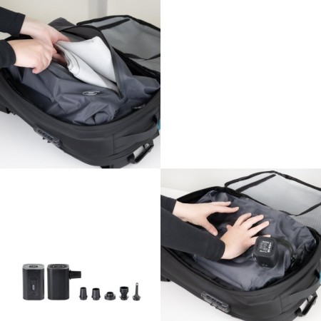 Mochila tooq tqbp - v101 - bk para portatil 17 pulgadas negra + comprension vacio y bomba aire 30 - 55l