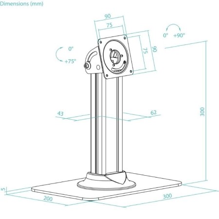 Tooq Soporte Mesa Marco Antirrobo Tablet Negro