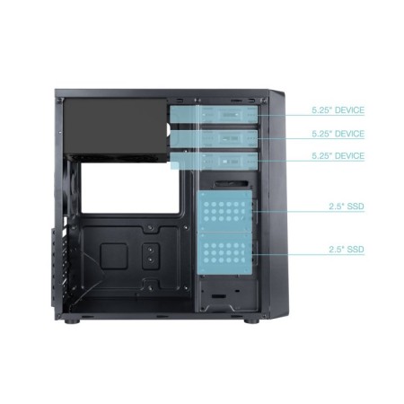 Caja ordenador tooq tqc - 5701 - sp prisma ultra atx negra + fuente 500w