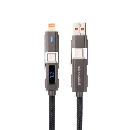 Cable USB 2.0 Tipo-C Nanocable 10.01.2501/ USB Tipo-C Macho + USB Macho - USB Tipo-C Macho + Lightning Macho/ Hasta 27W/ 480Mbps