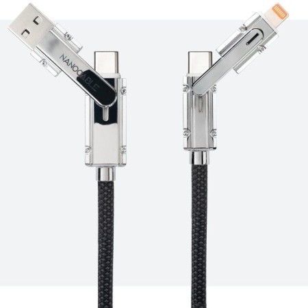 Cable USB 2.0 Tipo-C Nanocable 10.01.2601/ USB Tipo-C Macho + USB Macho - USB Tipo-C Macho + Lightning Macho/ Hasta 27W/ 480Mbps