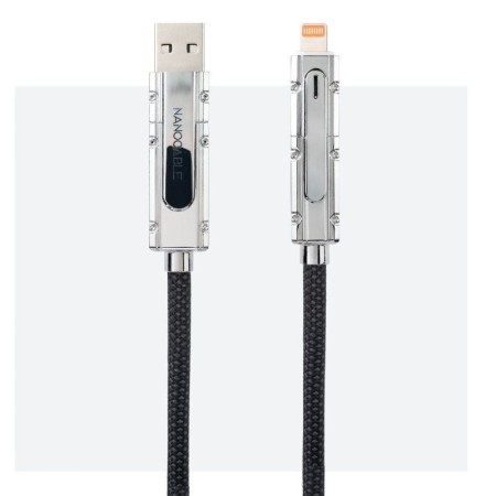Cable USB 2.0 Tipo-C Nanocable 10.01.2601/ USB Tipo-C Macho + USB Macho - USB Tipo-C Macho + Lightning Macho/ Hasta 27W/ 480Mbps
