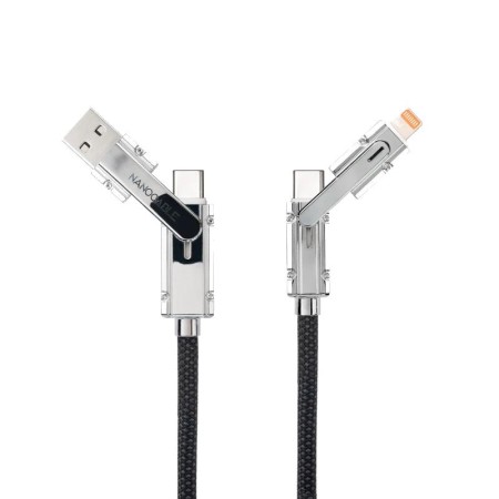 Cable USB 2.0 Tipo-C Nanocable 10.01.2602/ USB Tipo-C Macho + USB Macho - USB Tipo-C Macho + Lightning Macho/ Hasta 27W/ 480Mbps