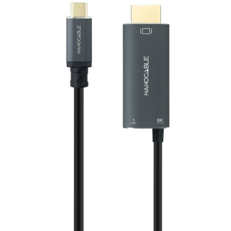 Nanocable Cable USB-C/M-HDMI 2.1+USB-C/H PD 1.8 M