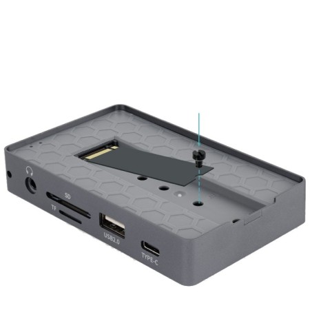 Carcasa disco duro tooq tqe - 2242g para ssd m.2 + hub 11 en 1