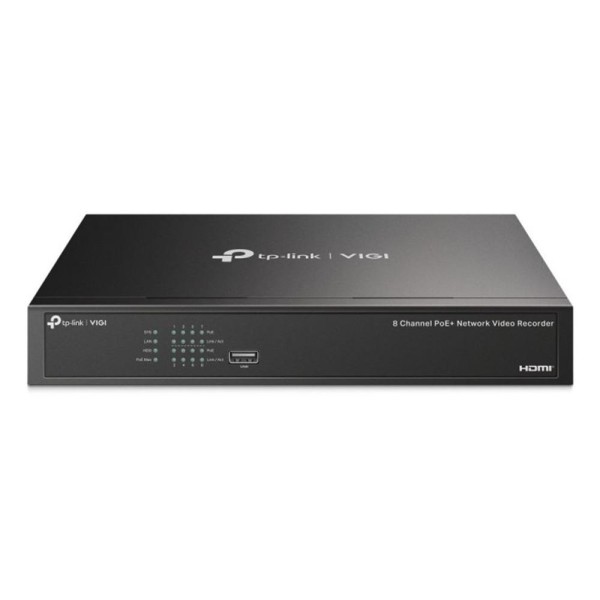 Videograbador seguridad tp - link vigi nvr1008h - op 8 canales 16mp 8xrj45 poe 53w hdmi 4k h.265 sata 2xusb