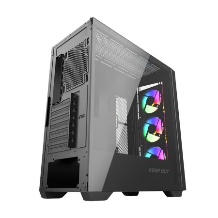 Caja ordenador gaming keep out ko xc - 500 eatx argb cristal templado negra