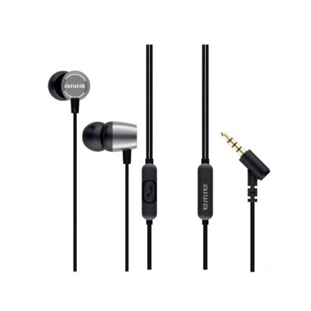 Auricular aiwa estm - 30sl jack 3.5mm negro - plata