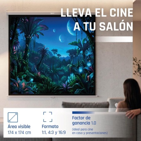 iggual Pantalla manual 1:1 100″ 180x180 cm