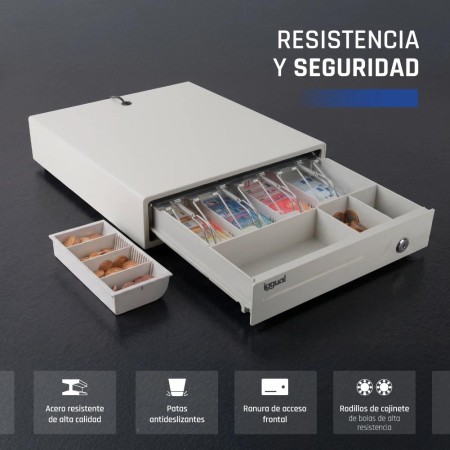 iggual Cajón portamonedas IRON-10W 38cm 4+6 blanco