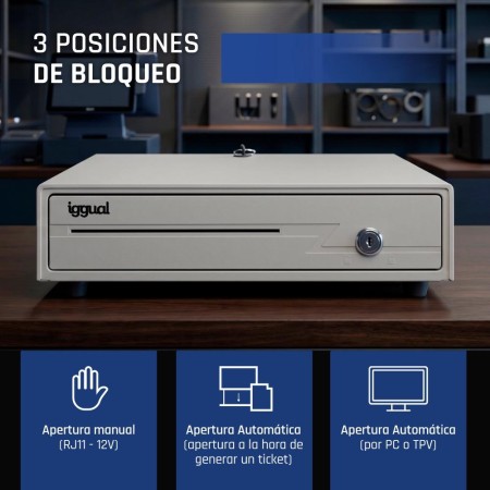 iggual Cajón portamonedas IRON-10W 38cm 4+6 blanco