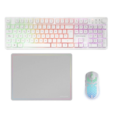 Teclado  raton mars gaming mcpwxwes rgb blanco