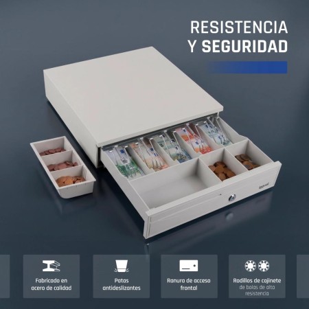 iggual Cajón portamonedas IRON-30W 42cm 5+5 blanco