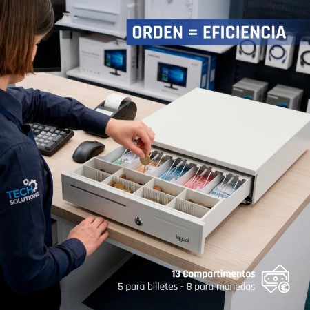 iggual Cajón Portamonedas IRON-50W 42cm 5+8 blanco