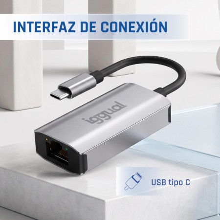 iggual Adaptador tipo C a RJ45 Gigabit 1000Mbps