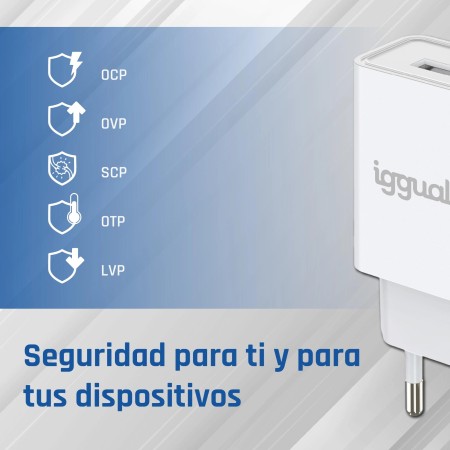 iggual Cargador de pared 1xUSB-A 5V/2.4A (12W)