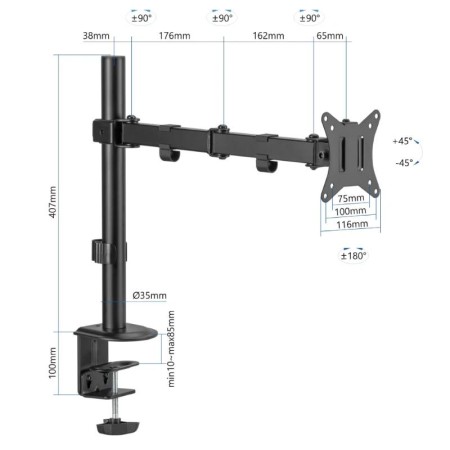 iggual SPM01 Soporte pinza mesa 1 monitor 17″-32″