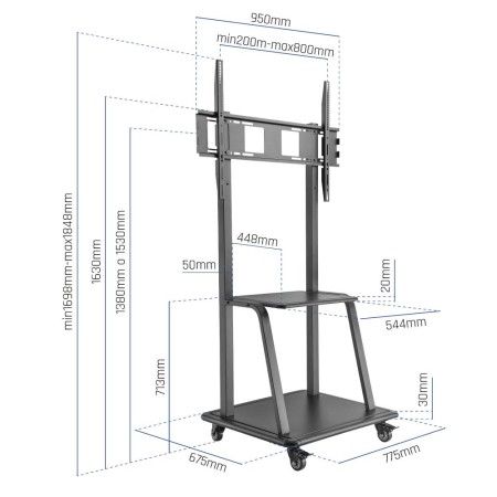 iggual GOLIAT Soporte TV con ruedas 37″-100″ 150kg