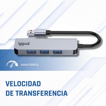 iggual Hub USB-A 3.0 x 4 puertos USB-A 3.0