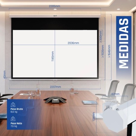 iggual Pantalla manual 16:9 92″ 203x114 cm