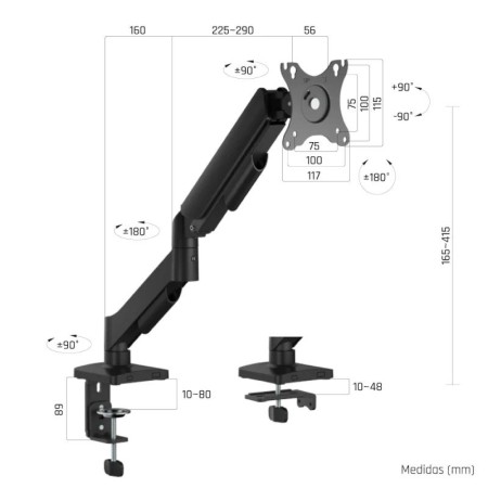 iggual SPMP01-A Soporte pinza 1 monitor 17-34″ pro